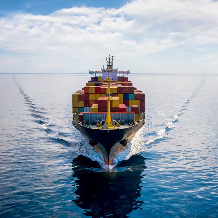 Laden container vessel